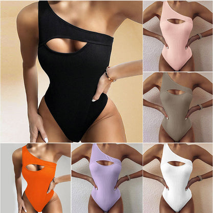 Jane, Glamourous One-shoulder Peekaboo One-piece Swimsuit for Women