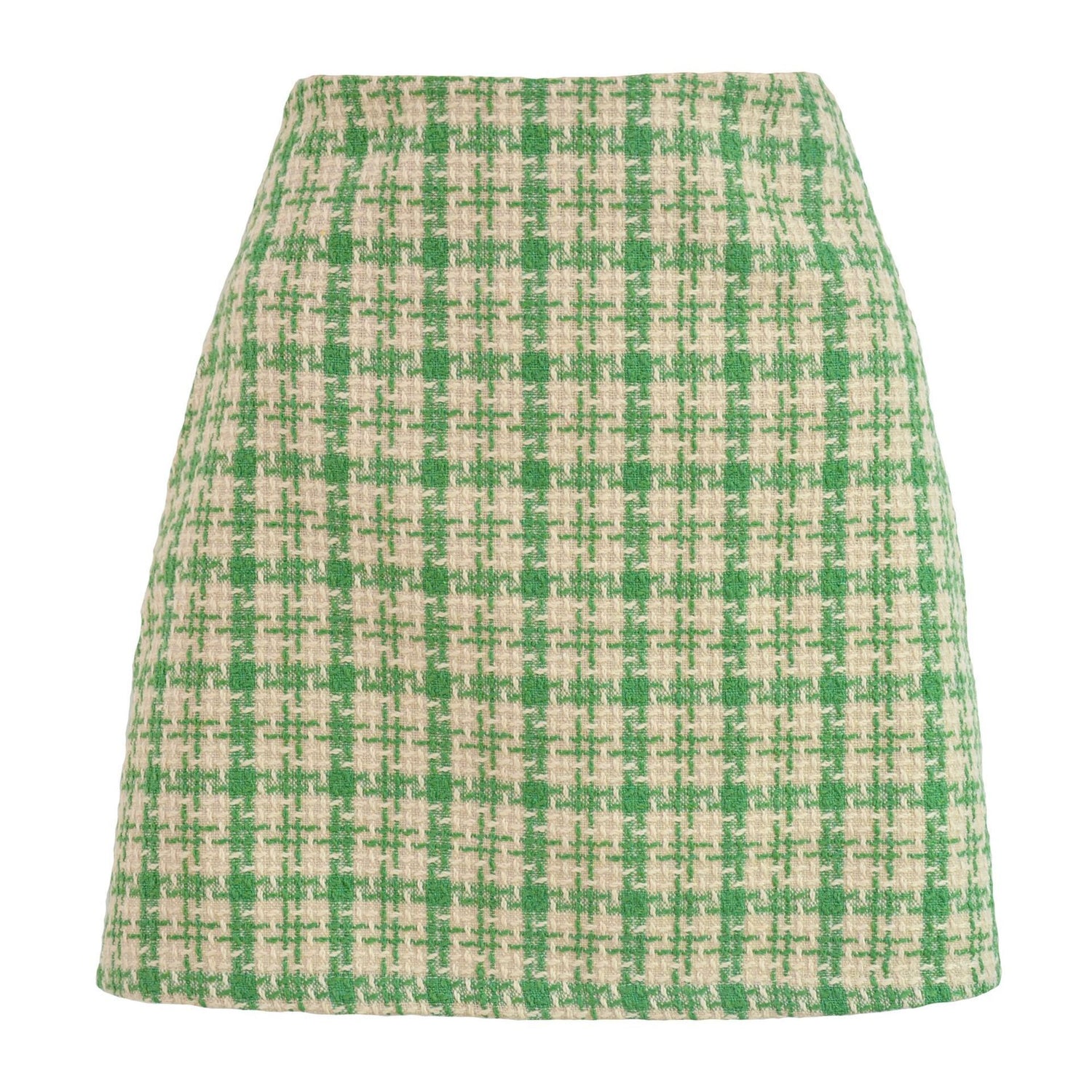 Xiaoxiangfeng, Woolen High-waisted Skirt, Retro Well Grid A-line Skirt for Women