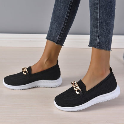 Linque, Sporty Women Mesh Walking Shoes with Chain Embellishment