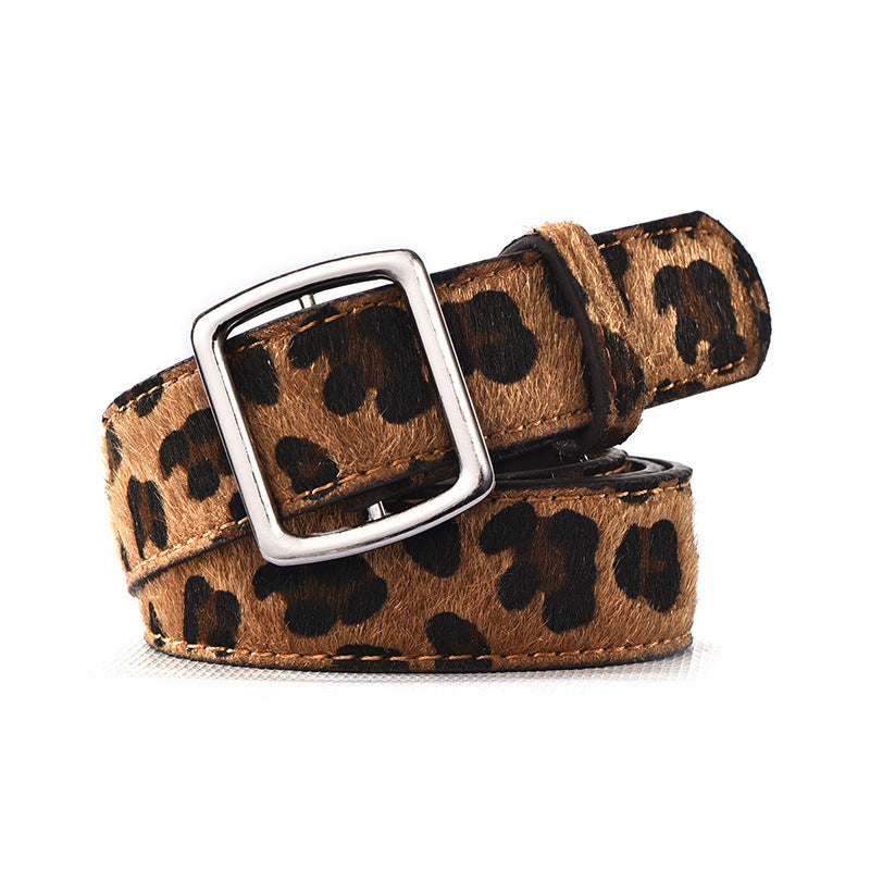 Fashionable Libell, Leopard Print Belt, Female Decorative Pin Buckle Belt