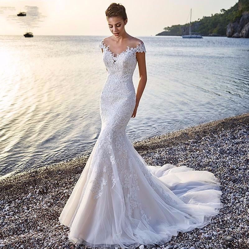 Bridal Perspective, Mermaid  Backless Lace Wedding Dress