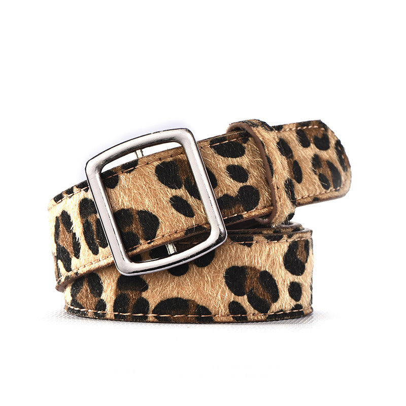 Fashionable Libell, Leopard Print Belt, Female Decorative Pin Buckle Belt